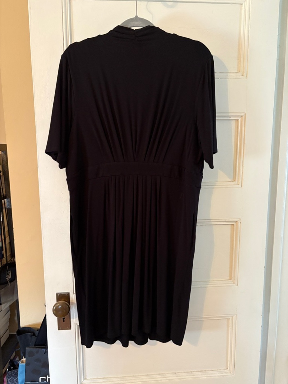Chico's Black Short-Sleeve V-Neck Dress - Picture 3 of 11